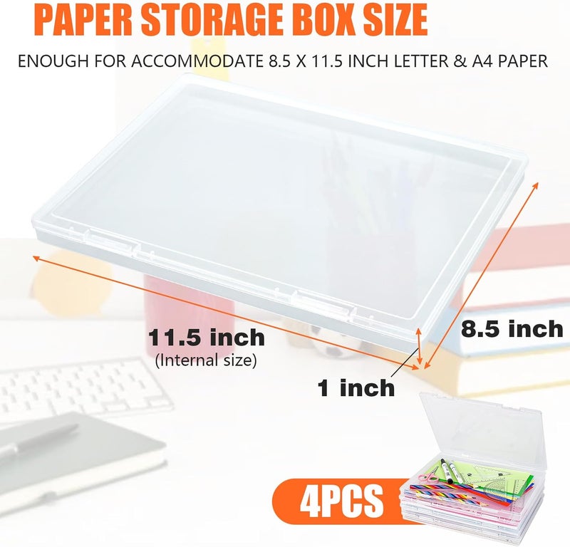 FUIJOL Photo Storage Box 11.5x8.5 Inch, 10 Pcs Portable Board Game Storage Container, A4 Paper Storage Box, Craft and File Organizer for Home/Office (8.5 * 11.5inch-10pcs) - Image 3